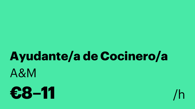 Ayudante/a de Cocinero/a