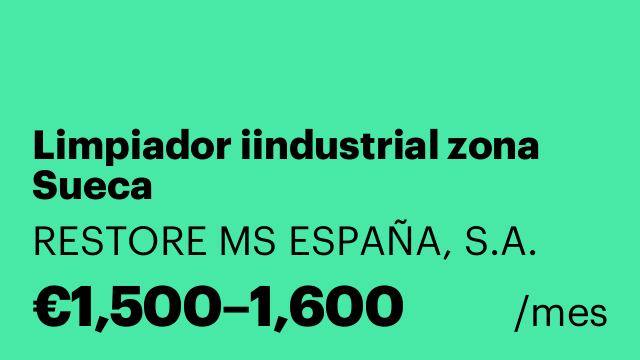 Limpiador iindustrial zona Sueca
