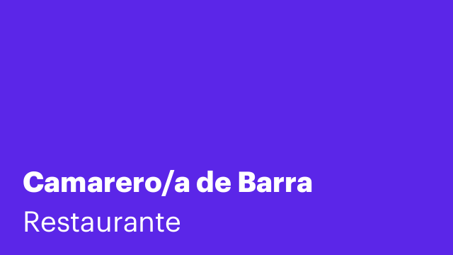 Camarero/a de Barra