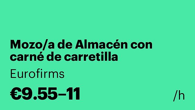 Mozo/a de Almacén con carné de carretilla
