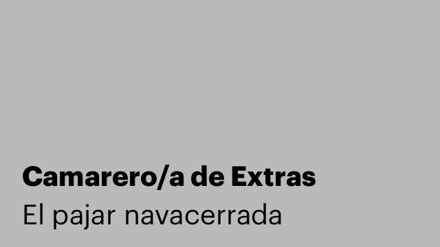 Camarero/a de Extras
