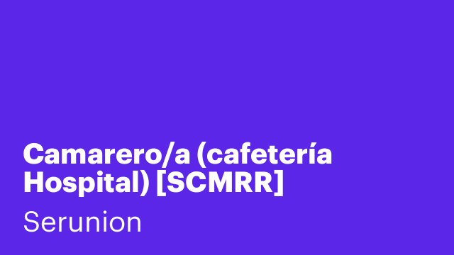 Camarero/a (cafetería Hospital) [SCMRR]