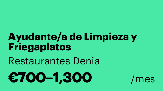 Ayudante/a de Limpieza y Friegaplatos