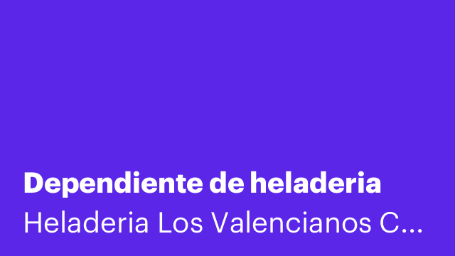 Dependiente de heladeria