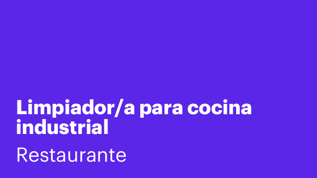 Limpiador/a para cocina industrial