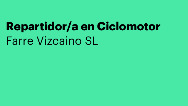 Repartidor/a en Ciclomotor