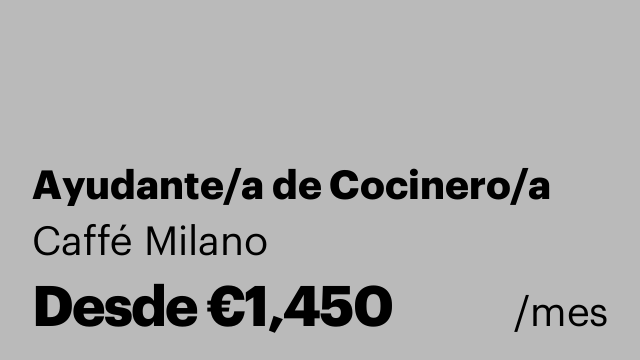Ayudante/a de Cocinero/a