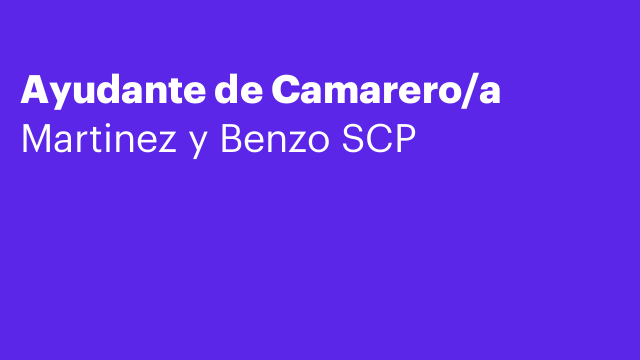 Ayudante de Camarero/a