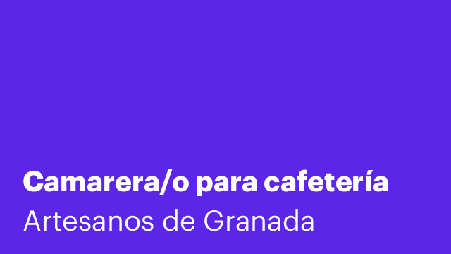 Camarera/o para cafetería