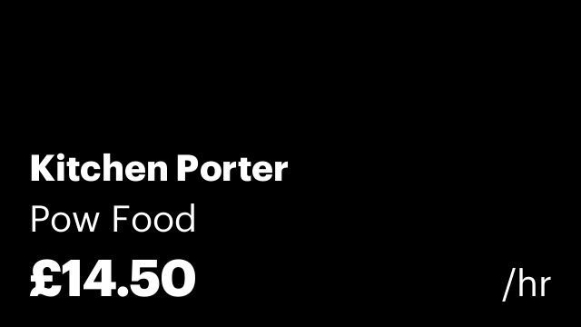 Kitchen Porter