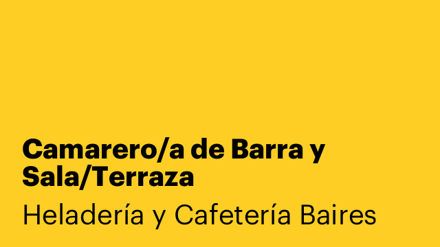 Camarero/a de Barra y Sala/Terraza