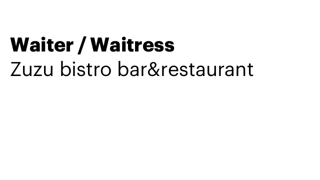 Waiter / Waitress