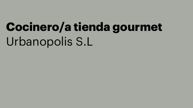 Cocinero/a tienda gourmet