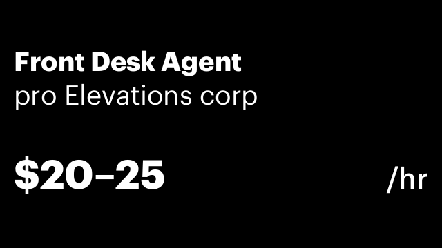 Front Desk Agent