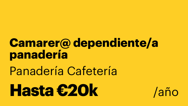 Camarer@ dependiente/a panadería