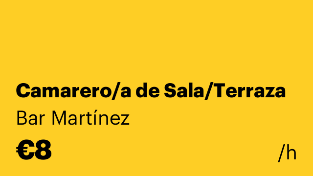 Camarero/a de Sala/Terraza