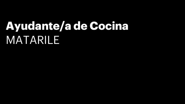 Ayudante/a de Cocina