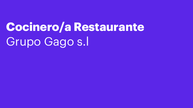 Cocinero/a Restaurante