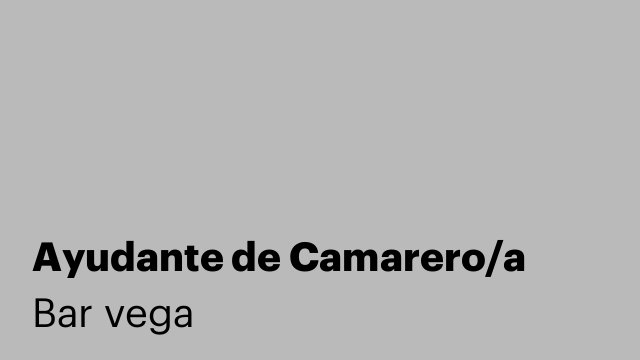 Ayudante de Camarero/a