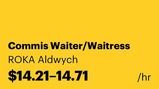 Commis Waiter/Waitress