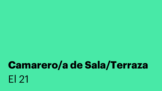 Camarero/a de Sala/Terraza