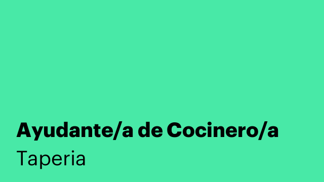 Ayudante/a de Cocinero/a