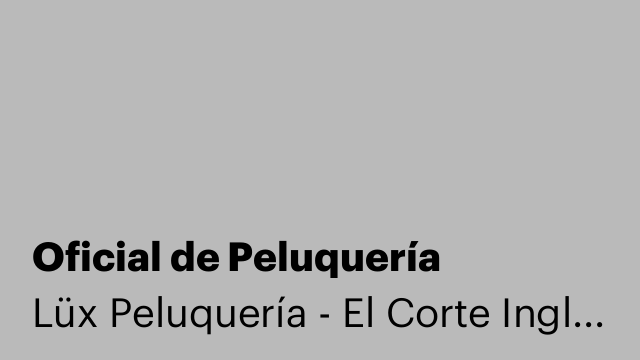 Oficial de Peluquería