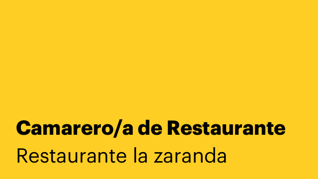 Camarero/a de Restaurante