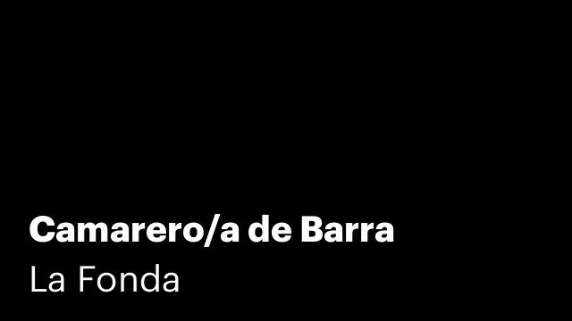 Camarero/a de Barra