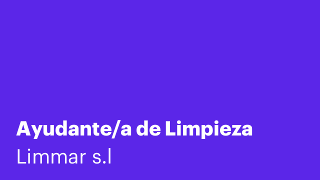 Ayudante/a de Limpieza