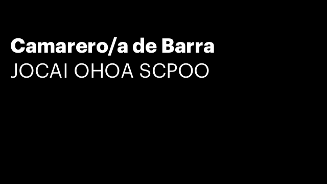 Camarero/a de Barra