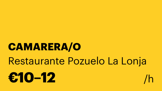 CAMARERA/O