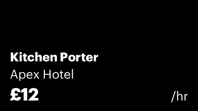 Kitchen Porter