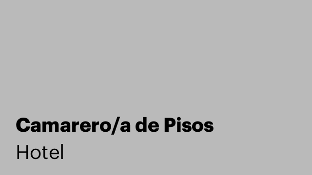 Camarero/a de Pisos