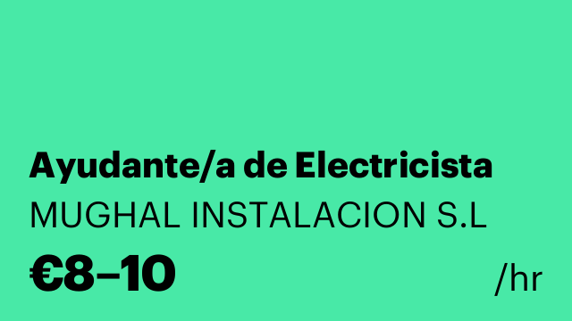 Ayudante/a de Electricista