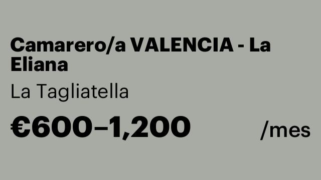 Camarero/a VALENCIA - La Eliana