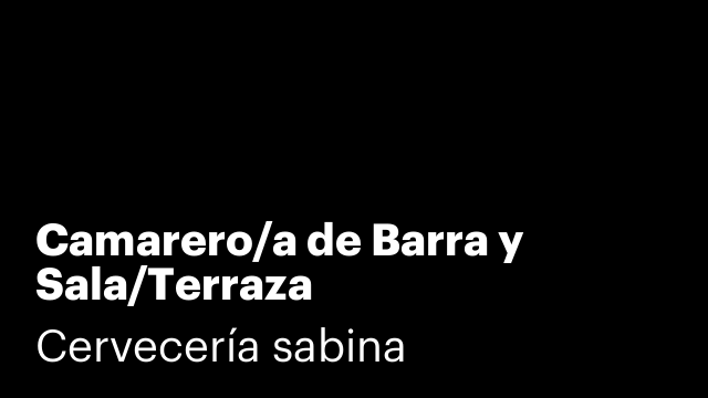 Camarero/a de Barra y Sala/Terraza