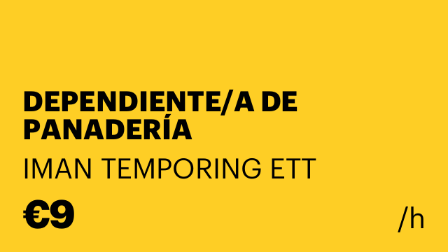 DEPENDIENTE/A DE PANADERÍA