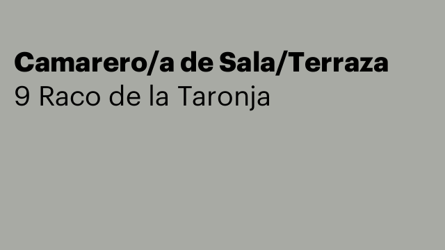 Camarero/a de Sala/Terraza