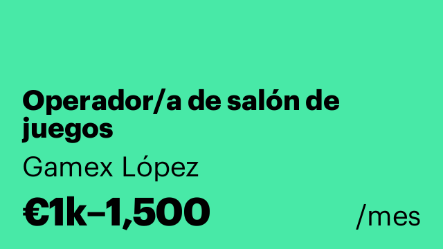 Operador/a de salón de juegos