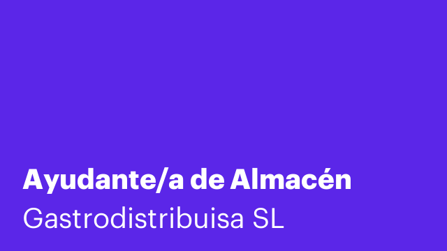 Ayudante/a de Almacén