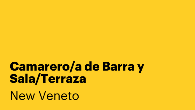 Camarero/a de Barra y Sala/Terraza