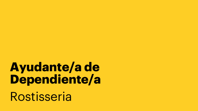 Ayudante/a de Dependiente/a