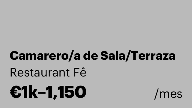 Camarero/a de Sala/Terraza