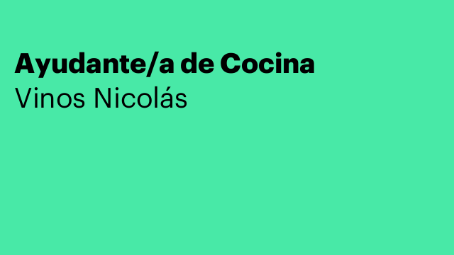 Ayudante/a de Cocina