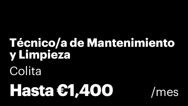 Técnico/a de Mantenimiento y Limpieza