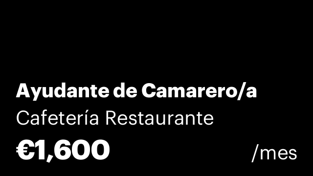 Ayudante de Camarero/a