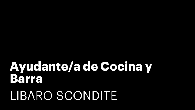 Ayudante/a de Cocina y Barra