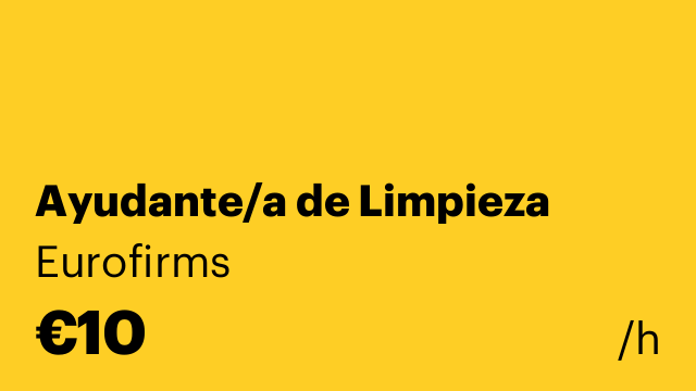 Ayudante/a de Limpieza