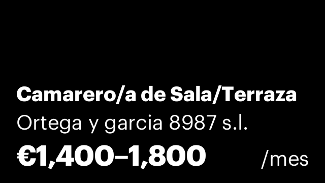 Camarero/a de Sala/Terraza